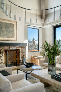 Bald mountain living room fire place open space light bright