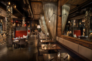 Enoteca dining room romantic aesthetic light fixtures spacious