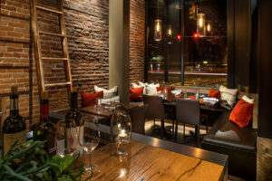 Enoteca dining room romantic aesthetic light fixtures