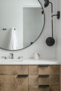 Sage Residence bathroom wood drawers