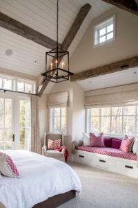 east fork bedroom bright wood beams light fixture