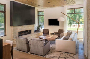 warm springs 2 living room stone fireplace large windows
