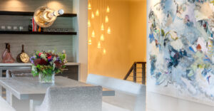 Thunder springs living room abstract art light fixtures