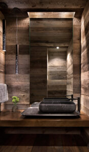 Lake Minnetonka bathroom sink wood paneling