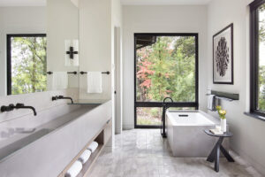 Lake Minnetonka bathroom spacious large window two sinks